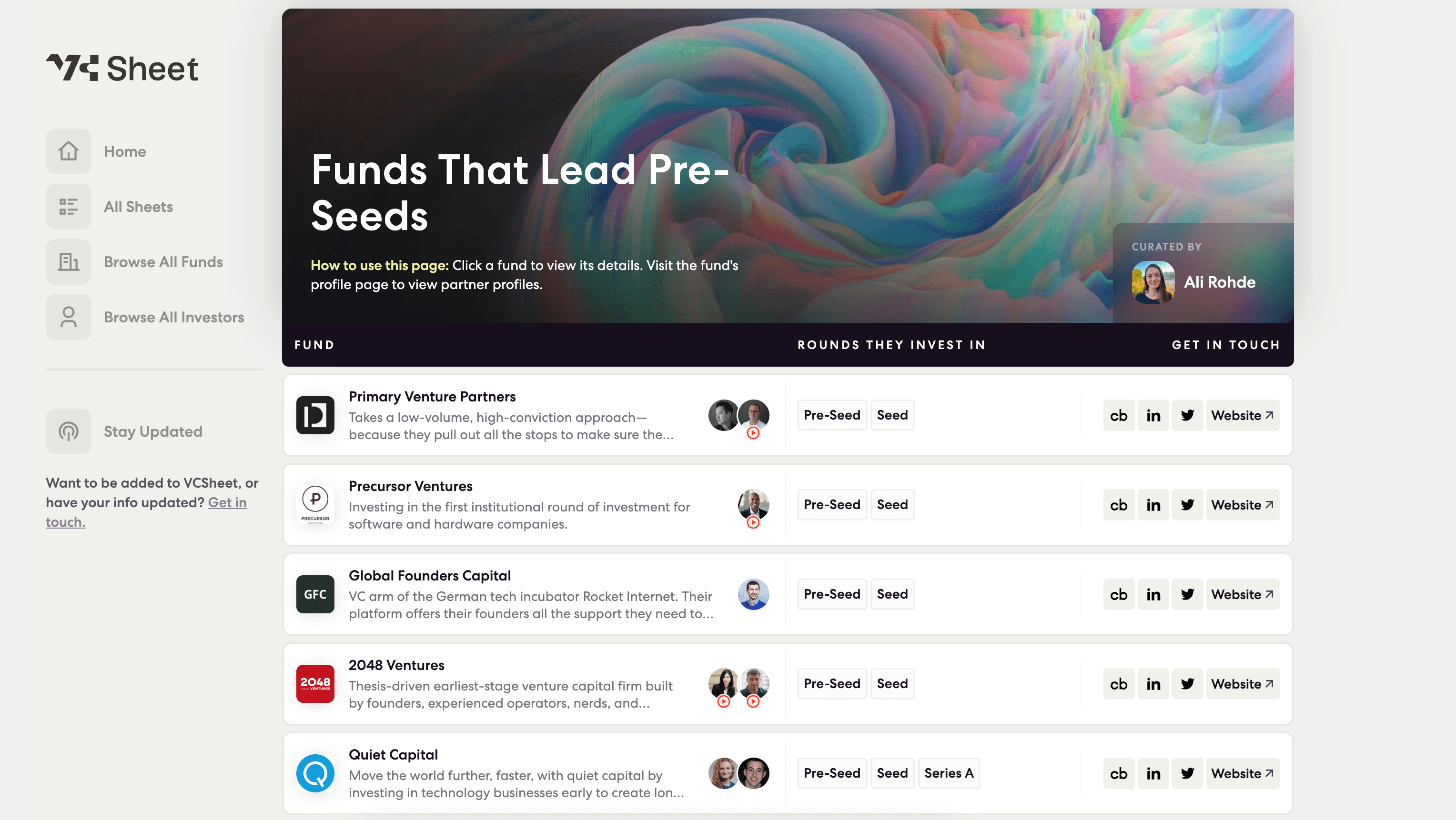Announcing VC Sheet